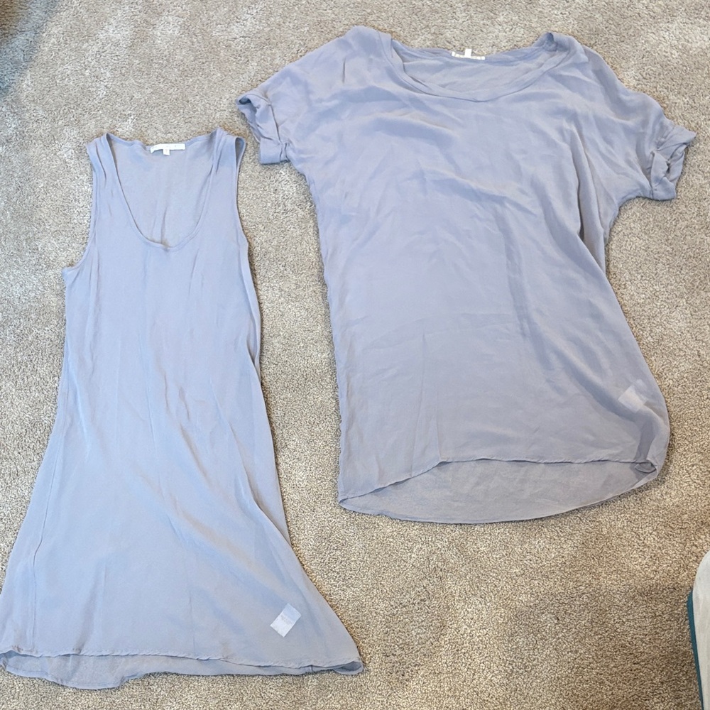 Gold hawk silk tank top and tshirt taupe color